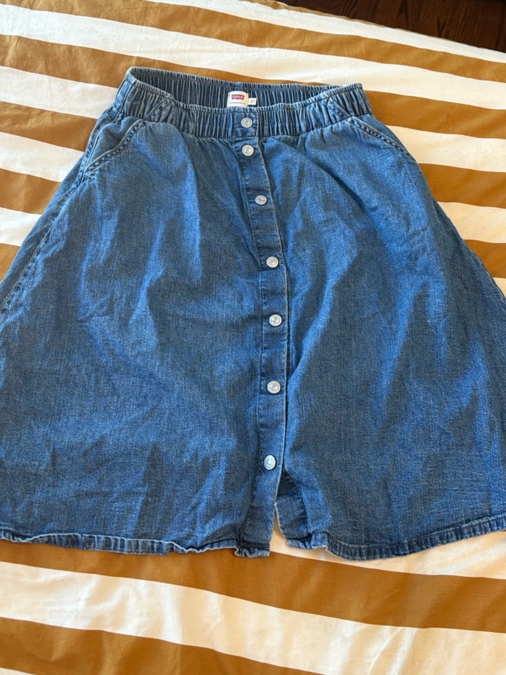 Levi's Blue Button-Front Denim Skirt
